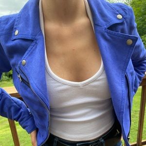 Blue crop jacket
